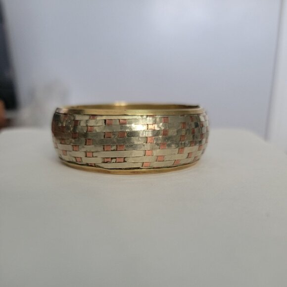 Vintage Mixed Metal Weave Bangle Bracelet - Picture 2 of 7